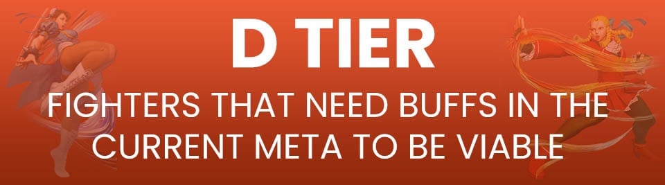 Street Fighter V Tier List D Tier
