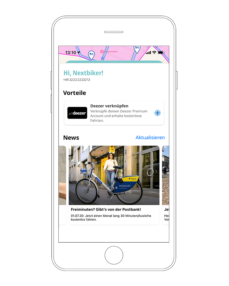 Postbank News in der nextbike App